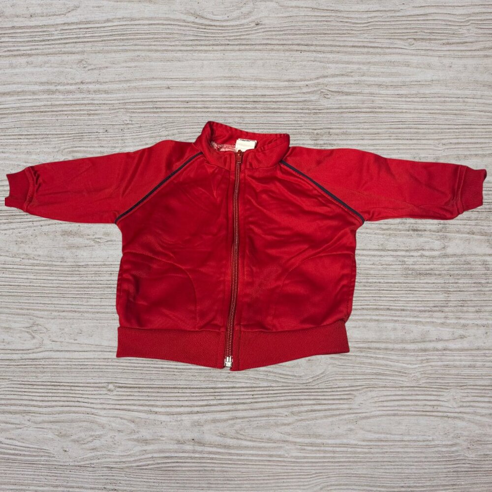 Baby Gap bright Red with Black Detail Zip Up Size Pockets Infant size S 3-6 M